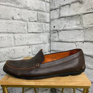 Geox Respira Leather Driving Loafer Shoes Mens EU 46 US 13.5 Brown Preppy Casual